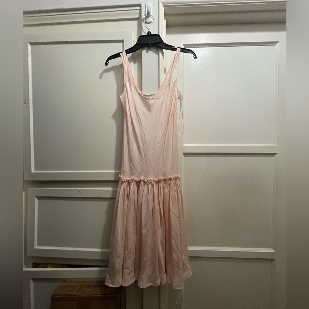 Cabbages & Roses silk pale pink drop waist dress size 10